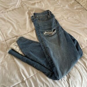 Women's Blue Distressed Jeans